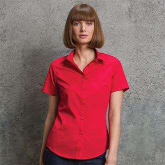 Women's poplin shirt short sleeve