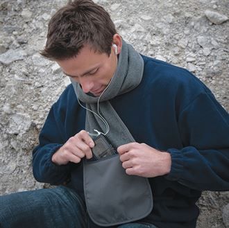 Polartherm™ fleece scarf with zip pocket