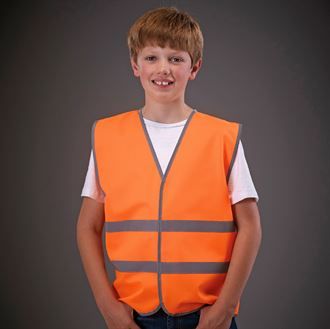 Hi-vis reflective border kids waistcoat (HVW102CH)