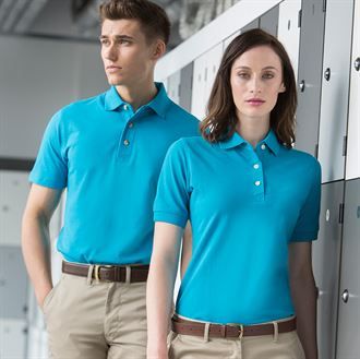 Classic cotton piqué polo with stand-up collar