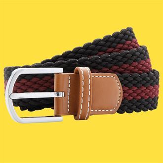 Two colour stripe braid stretch belt