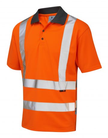 ROCKHAM ISO20471 CLASS 2 COOLVIZ POLO SHIRT ORANGE