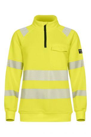 Hi-Vis Ladies Half Zip Sweatshirt