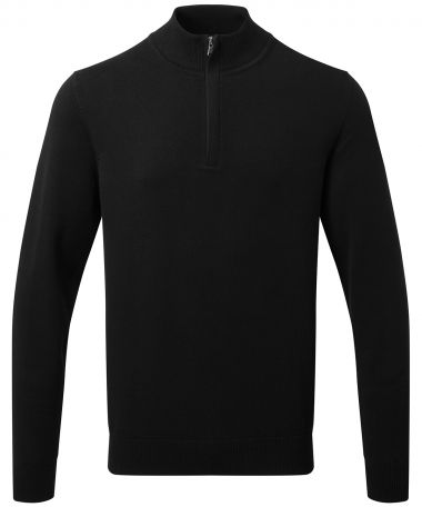 Men's cotton blend  zip sweater