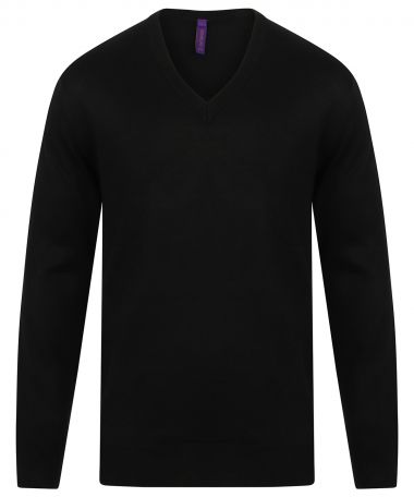 Cashmere touch acrylic v-neck jumper