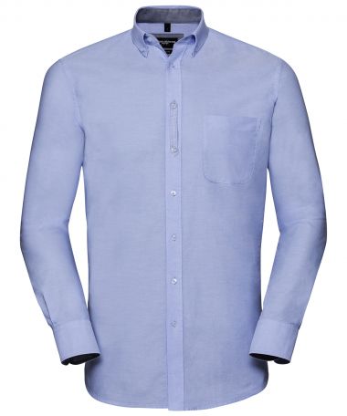 Long sleeve tailored washed Oxford shirt