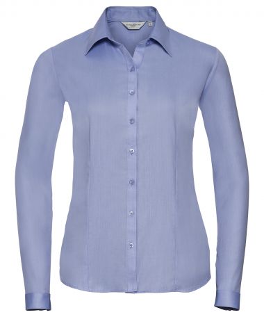 Women's long sleeve herringbone shirt