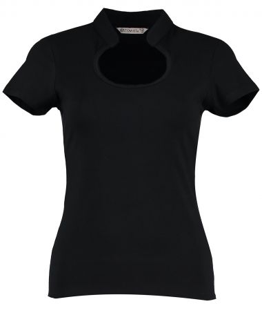 Women's corporate top keyhole neck
