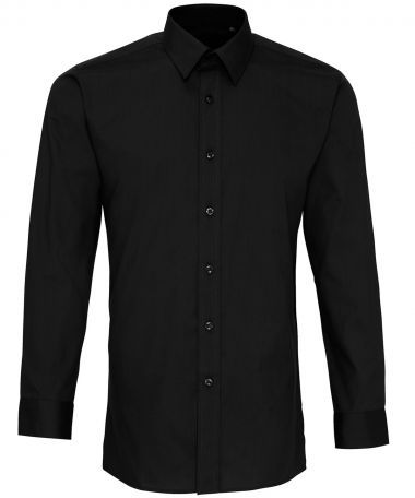'Colours' poplin fitted long sleeve shirt
