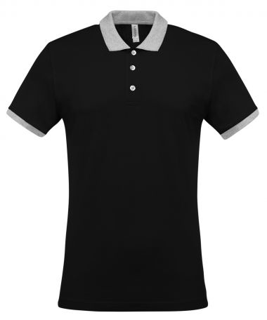 Two-tone piqu polo shirt