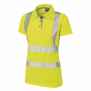 Ladies Hi Viz Polo Short Sleeve shirt ISO 20471 Class 2 Coolviz Ultra Pippacott Orange Railway or Yellow PL03