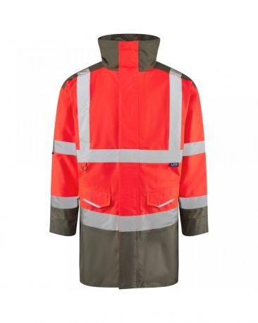 A01-R/GY Tawstock Hi Vis Jacket Red / Grey