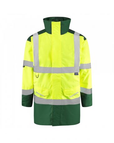 A01-Y/BG Tawstock Hi Vis Anorak Yellow / Bottle Green