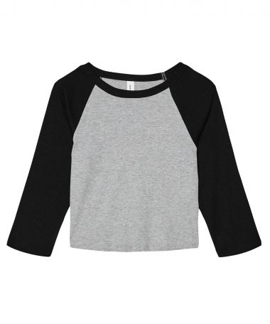 Womens micro rib 3/4 raglan baby t-shirt