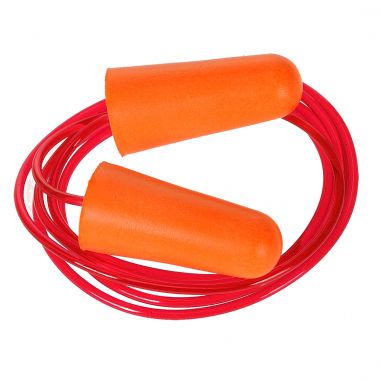 Corded PU Foam Ear Plugs (200 pairs) - Orange -