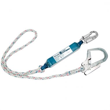 Single 1.8m Lanyard With Shock Absorber - White -