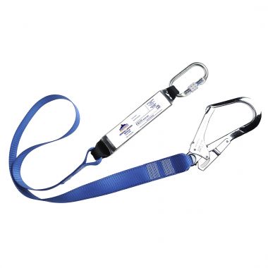 Single Webbing 1.8m Lanyard With Shock Absorber - Royal Blue -