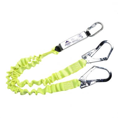 Double Elasticated 1.8m Lanyard With Shock Absorber - Yellow -
