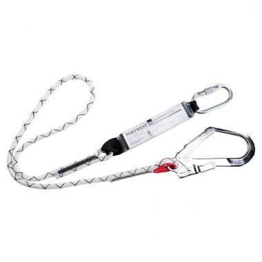 Single Kernmantle 1.8m Lanyard With Shock Absorber - White -