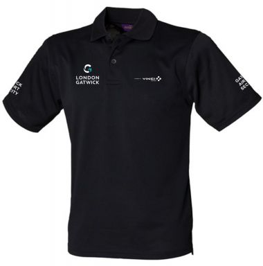 Mens Black Polo Shirt with 3 embroideries