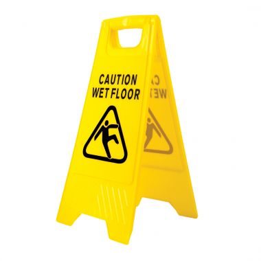 Wet Floor Warning Sign - Yellow -