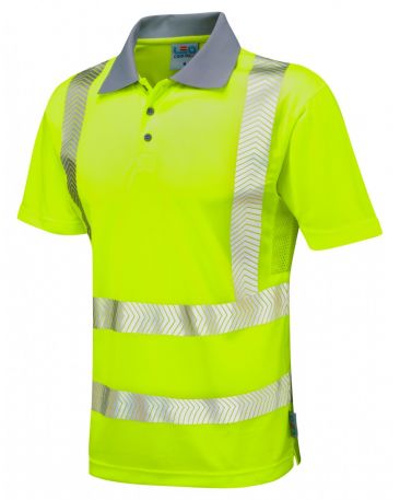 P03-Y Wollacombe Hi Vis Coolviz Plus Polo Shirt Yellow