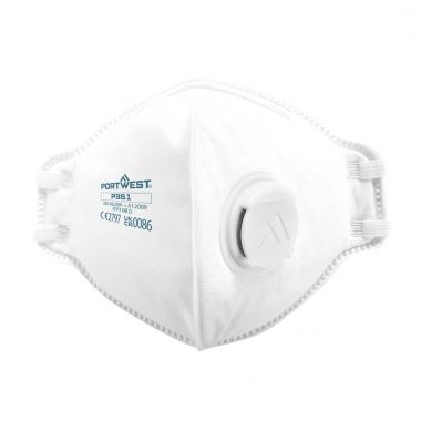 FFP3 Valved Dolomite Fold Flat Respirator (Pk20) - White -