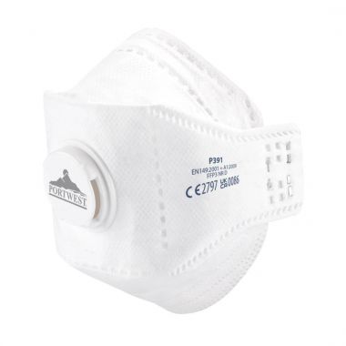 EAGLE FFP3 Valved Dolomite Fold Flat Respirator (Pk10) - White -