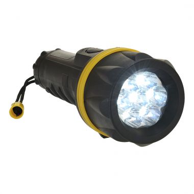 7 LED Rubber Torch  - Yellow/Black -