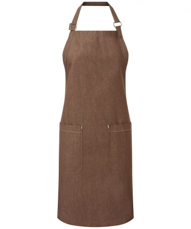 Cotton denim bib apron, organic and Fairtrade certified