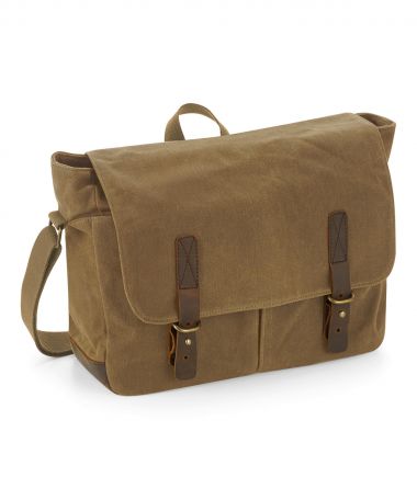 Heritage waxed canvas messenger