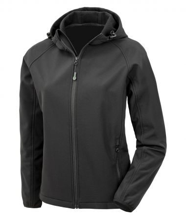 Womens recycled 3-layer printable hooded softshell