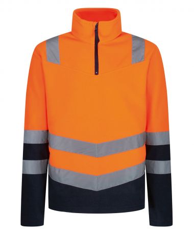 Pro hi-vis half zip fleece top