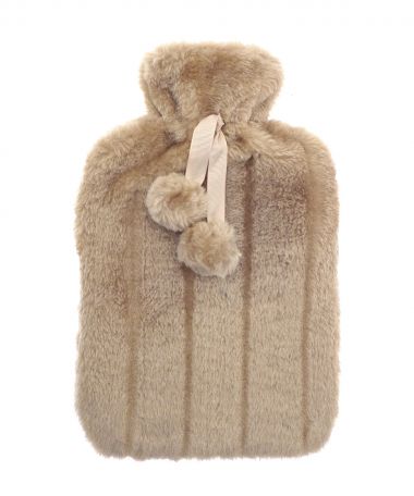 Luxury classic faux fur hot water bottle and cover