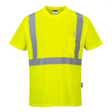 Hi-Vis Pocket T-Shirt  - Yellow - 5XL
