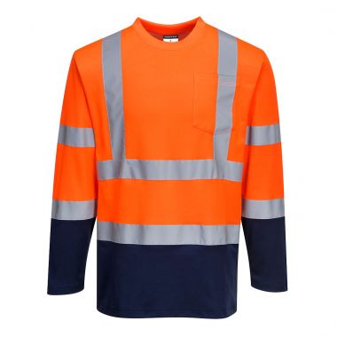 Hi-Vis Cotton Comfort Contrast T-Shirt L/S