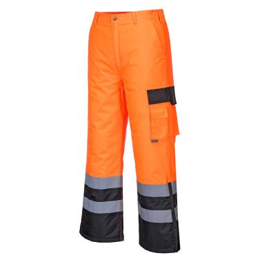 Hi-Vis Contrast Trouser - Lined - Orange/Black - M