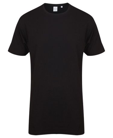 Long Body Cotton T shirt dipped hem 