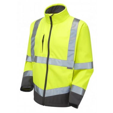 SJ01-Y Hi Vis Softshell Jacket Buckland Yellow/Graphite