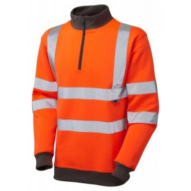 Hi Vis Sweatshirt SS01-O Brynsworthy 1/4 Zip Orange