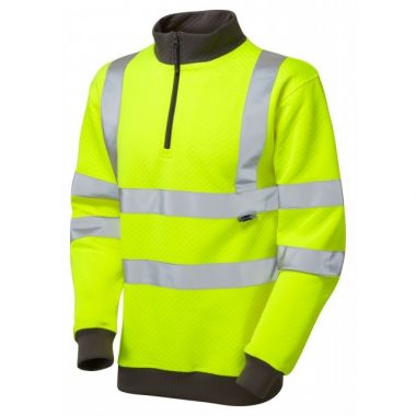 Hi Vis Sweatshirt SS01-Y Brynsworthy 1/4 Zip Yellow 