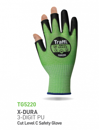 X-DURA 3 Digit PU Cut Level C Safety Glove