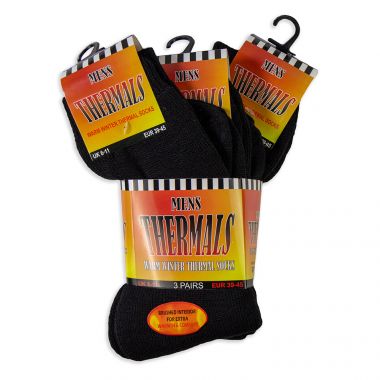 Thermal Winter Socks Black - Pack of 3