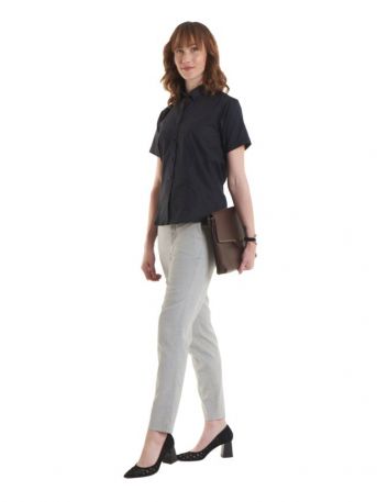Ladies Pinpoint Oxford Short Sleeve Shirt