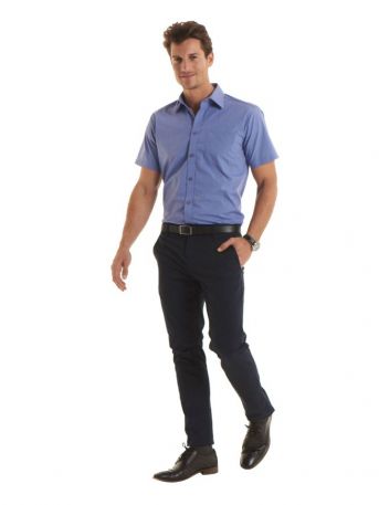 Men's Tailored Short Sleeve Poplin Shirt