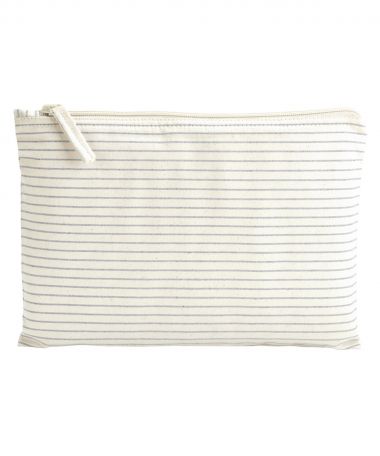 Striped organic accessory pouch